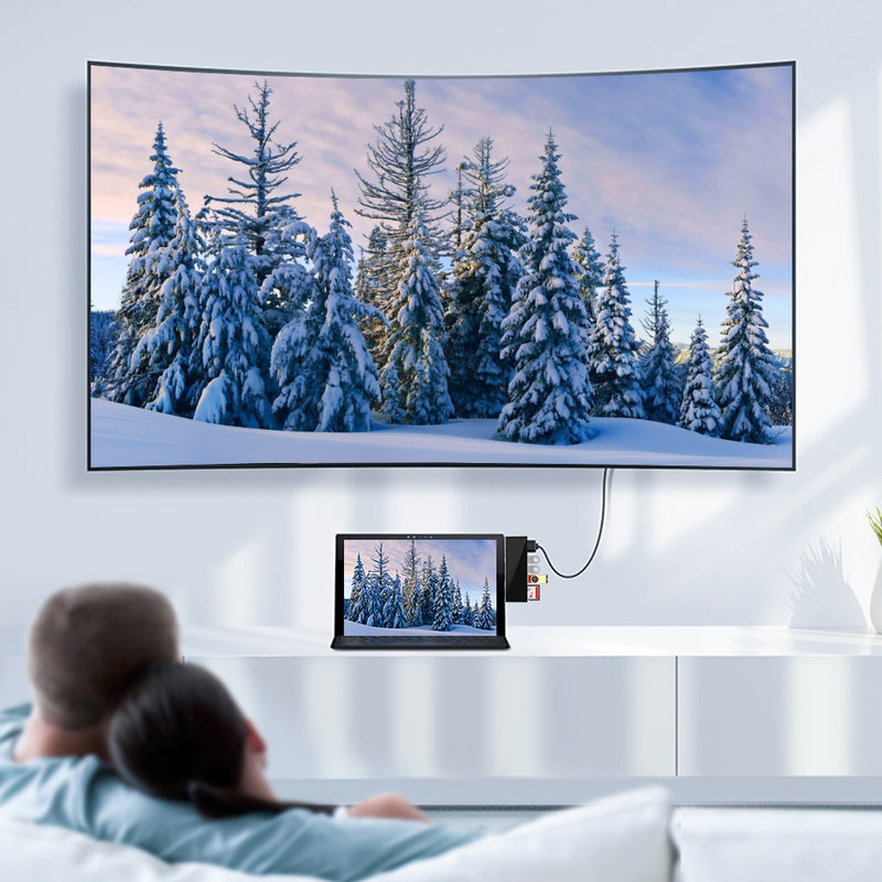 Rocketek SH767 USB 3.0 Hub SD/TF Card Reader 6 Ports DP 4K 30Hz Adapter for U Disk Printer Mouse Phone