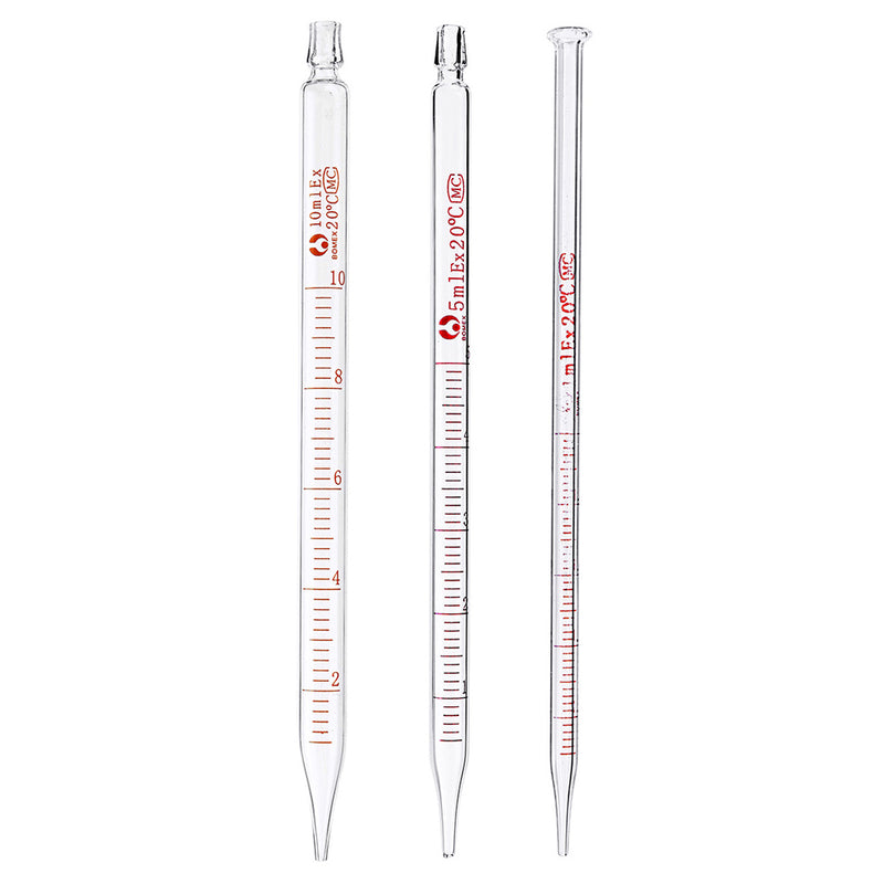 10Pcs/Lot 1/2/5/10ml Plastic Head Graduated Glass Dropper Pipette With Scale