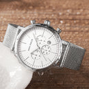 MINI FOCUS MF0297G Fashion Men Calendar Crystal Glass Full Steel Quartz Watch