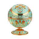 Home Office Portable Indoor Outdoor Windproof Metal Ashtray with Lid Hand Stamped Decorations