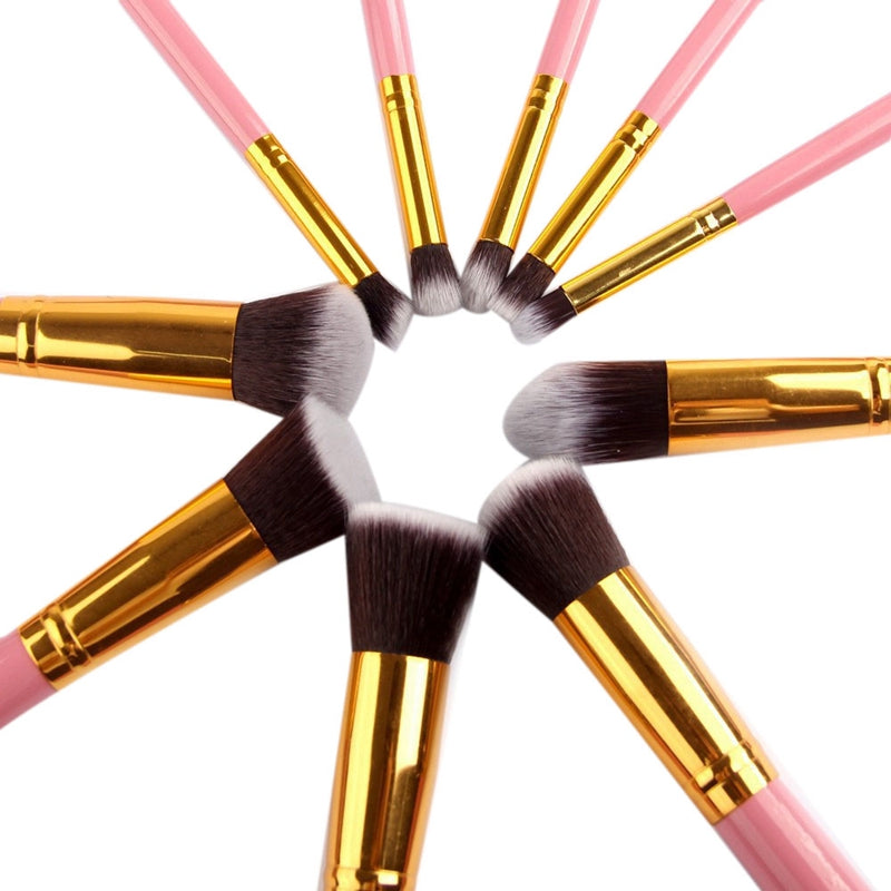 10 Pcs Makeup Brushes Set Pincel Maquiagem Cosmetics Maquillaje Makeup Tool V6A8