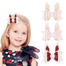 Girls Children Princess Glitter Rabbit Ears Hair Bows Clips Handmade Hair P G3J3