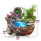 Resin Rockery Water Fountain LED Lights Atomization Home Office Desktop Decorations