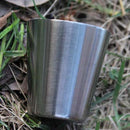 1X(6Pcs/30Ml Stainless Steel Camping Tableware Compact Size Cover Mug Campi