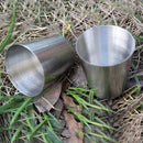 1X(6Pcs/30Ml Stainless Steel Camping Tableware Compact Size Cover Mug Campi