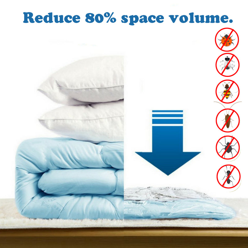 8Pack Vacuum Space Storage Saver Bags and Travel Hand Pump Organize Store Replacement Accessories