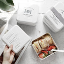 Lunch Box Square 2 Layer Portable Bento Box Exquisite Pattern Leakproof FoodD9S5