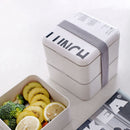 Lunch Box Square 2 Layer Portable Bento Box Exquisite Pattern Leakproof FoodD9S5