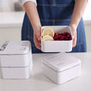Lunch Box Square 2 Layer Portable Bento Box Exquisite Pattern Leakproof FoodD9S5