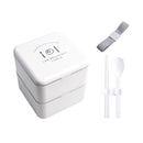 Lunch Box Square 2 Layer Portable Bento Box Exquisite Pattern Leakproof FoodD9S5