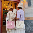 Japanese Harajuku College Wind Wild Girl Solid Color Canvas Bag Korean Vers