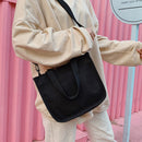 Japanese Harajuku College Wind Wild Girl Solid Color Canvas Bag Korean Vers
