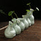6 Patterns Ceramic Vase Ornament Handmade Flower Arrangement Pottery Flambe Glazed Decor Green