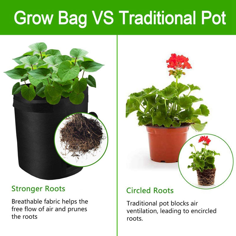 2 Pack 7 Gallon Smart Potato Grow Bags Window Vegetable Grow Bags, Double L