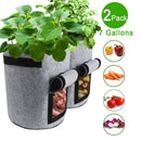 2 Pack 7 Gallon Smart Potato Grow Bags Window Vegetable Grow Bags, Double LaZ6X8