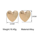 Retro Peach Heart Woman Earrings Frosted Metal Earrings Ethnic Style Exagge U9Z7