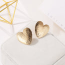 Retro Peach Heart Woman Earrings Frosted Metal Earrings Ethnic Style Exagge U9Z7