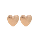 Retro Peach Heart Woman Earrings Frosted Metal Earrings Ethnic Style Exagge U9Z7