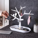 Plastic Bird Tree Jewelry Display Tray Holder Ring Necklace Jewelry Display M8J5