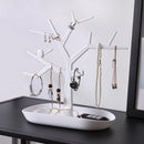 Plastic Bird Tree Jewelry Display Tray Holder Ring Necklace Jewelry Display M8J5