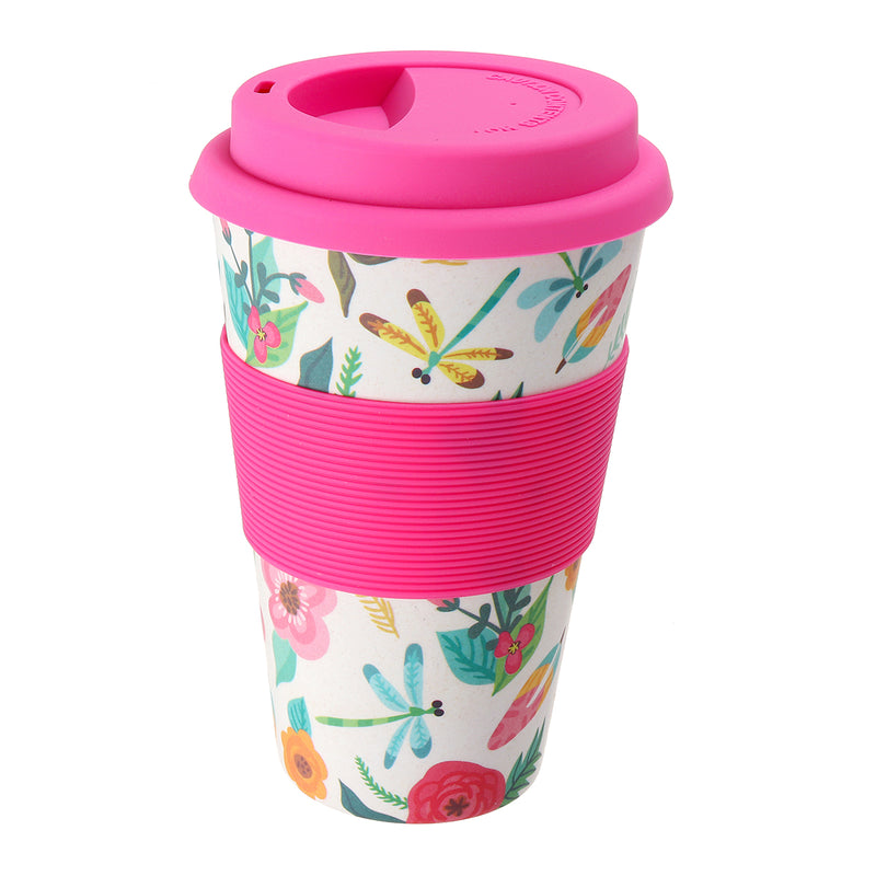 1Pcs 400ml Travel Reusable Bamboo Fibre Coffee Cup Eco-Friendly Water Drink Mug