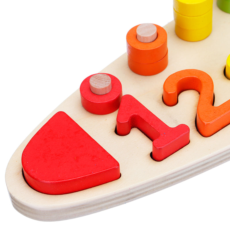 Wooden Digital Shape Paired Cognitive Board Kids Baby Early Learning Education Development Toys