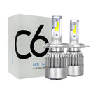 2pcs 12V/24V C6 LED Bulb H1/H4/H7/H11/9005/9006 White Headlights 72W 7200Lm COB Headlamp Auto Fog Light Lamp Bulb