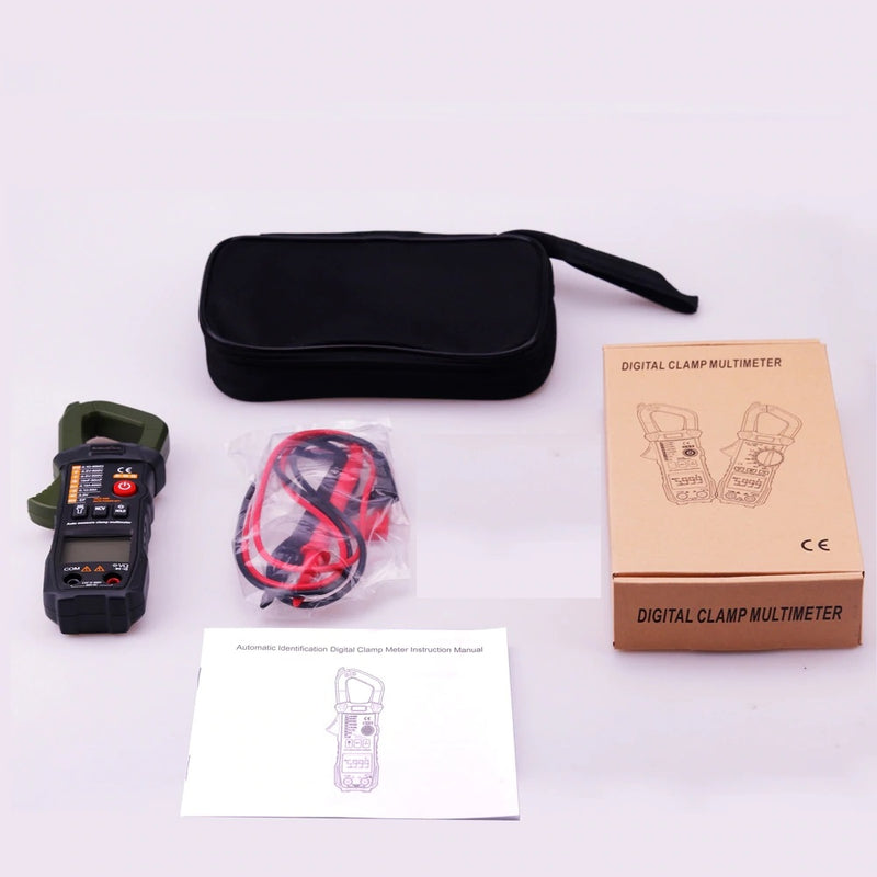 Borbede Digital Clamp Meter Multimeter Automatic Identification 6000 Counts DC AC Resistance Capacitance Diode NCV Tester Mini