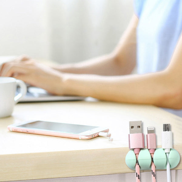 2Pcs Self-adhesive Data Cable Line Organizer Clip 3 Slot Silicone Wire Cable Holder Cable Management