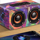 D50Color Wooden Wireless Bluetooth Speaker Fm Radio Support Tf Card Call Vo