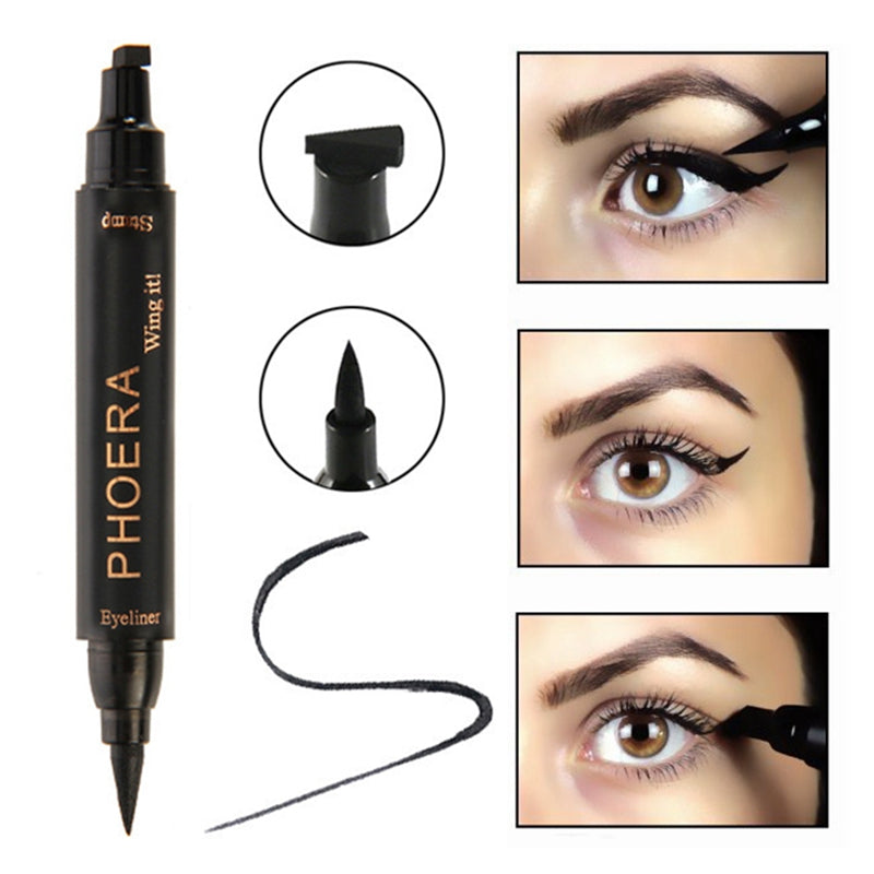 Phoera Makeup Liquid Eyeliner Pencil Quick Dry Waterproof 2 In 1 Eye Liner  H4X7
