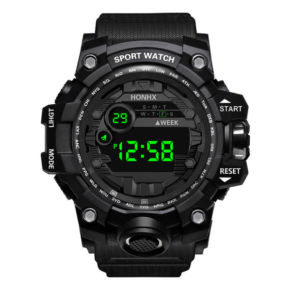 HONHX 55-66F Men Luminous Display Alarm Clock Stopwatch Sport Digital Watch