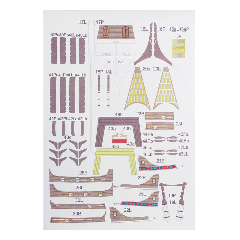 1:100 Scale English Galleon Golden Hind Ship Sir Francis Drake Paper Model Kit Education Toys