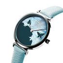SHENGKE SK K0101 Concise Butterfly Leather Strap Fashion Female Wristband Fresh Color Women Quartz Watch