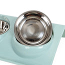 Stainless Steel Double Pet Bowls Food Water Feeder For Dog Puppy Cats Pets