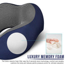 Travel Pillow Pure Memory Foam Neck Pillow,Comfortable & Breathable Cover-M E8S1