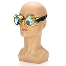 Retro Kaleidoscope Goggles Welding Rivet Punk Gothic Rave Halloween Rainbow Glas