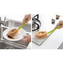 Natural PP+Coconut Brown Silk Non-Stick Oil Long Handle Pot Brush Dish Wash V4Y6