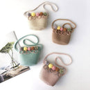 Girls Shoulder Bag Straw Rattan Weave Crossbody Bag For Baby Girls Best(Bei
