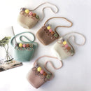 Girls Shoulder Bag Straw Rattan Weave Crossbody Bag For Baby Girls Best(PinkA5D7