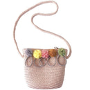 Girls Shoulder Bag Straw Rattan Weave Crossbody Bag For Baby Girls Best(PinkA5D7