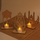 Ramadan Wooden Eid Mubarak Decoration Moon Islam Mosque Muslim Wooden Plaqu K8V6