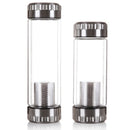 400Ml Business Type Water Bottle Glass Bottle With Stainless Steel Tea Infu