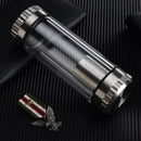 400Ml Business Type Water Bottle Glass Bottle With Stainless Steel Tea Infu