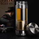 400Ml Business Type Water Bottle Glass Bottle With Stainless Steel Tea Infu