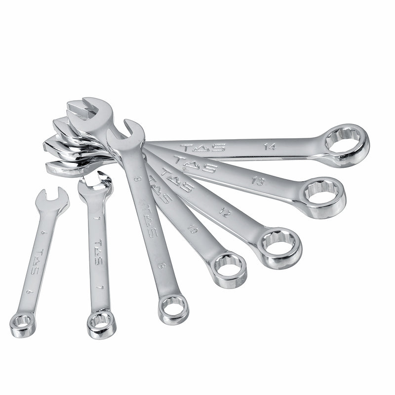 7PCS/Set Ratchet Wrench Set, Chrome Vanadium Steel, 6-14mm, Open End & Box End, Car Repair Spanners with Oxford Bag Hand Tools
