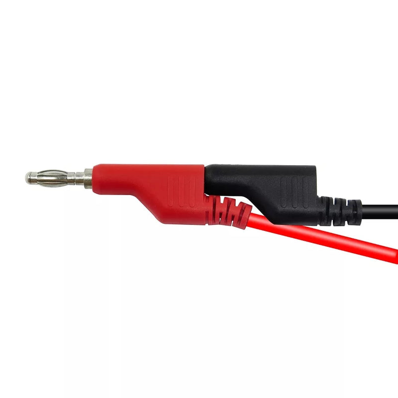 5pcs Red/Black Cleqee P1045 1M 4mm Stackable Banana plug to Test Clip Test Leads Durable Multimeter Testing Cable Clip Copper