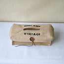Creative Cotton And Linen Storage Supplies Car Household Paper Towel Set Tray Jute Covered Tissue Box