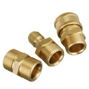 3pcs M22 To 3/8 Quick-Connect Pressure Washer Hose Coupling Pipes Fittings