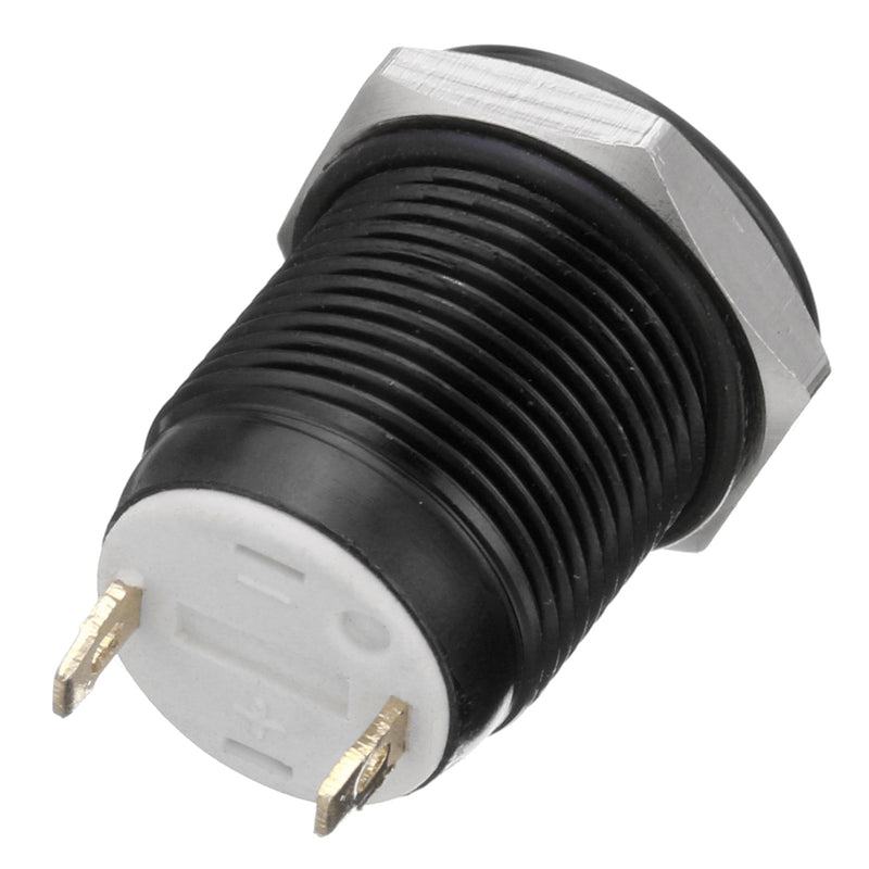 Excellway 5A/16V 12mm 2Pin Button Switch Stainless Steel Momentary Push Button Switch Flat Top 5 Color